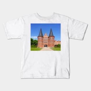 Holsten Gate, Luebeck, Schleswig-Holstein, Germany, Europe Kids T-Shirt